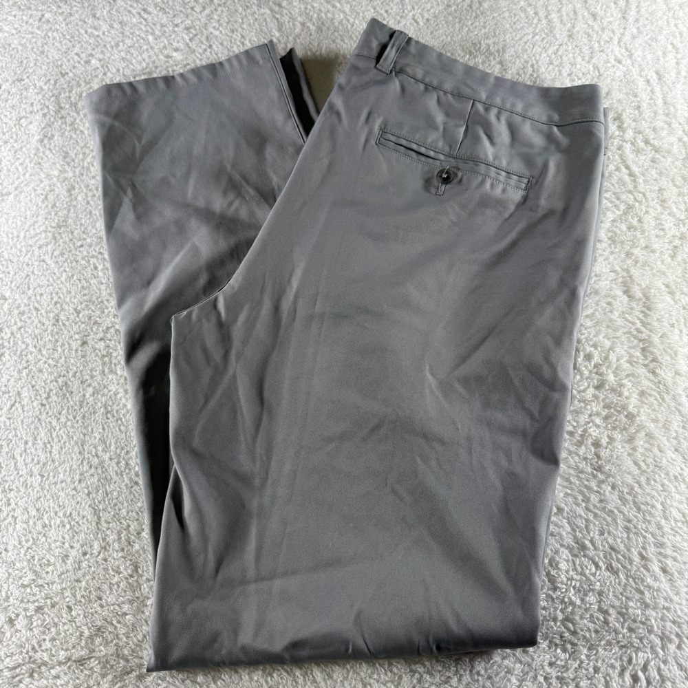 Mizzen + Main 38x32 Athletic Stretch Golf Pants Light Gray Grey Straight Leg
